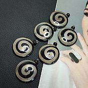 Материалы для творчества handmade. Livemaster - original item Pendant Pendant for Earrings Water Buffalo Horn Spiral 35h30mm. Handmade.