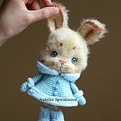 Материалы для творчества handmade. Livemaster - original item MK Bunny in a fur coat, crochet master class, Christmas tree toy. Handmade.