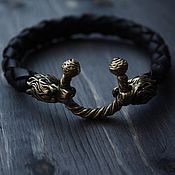 Leather men's bracelet