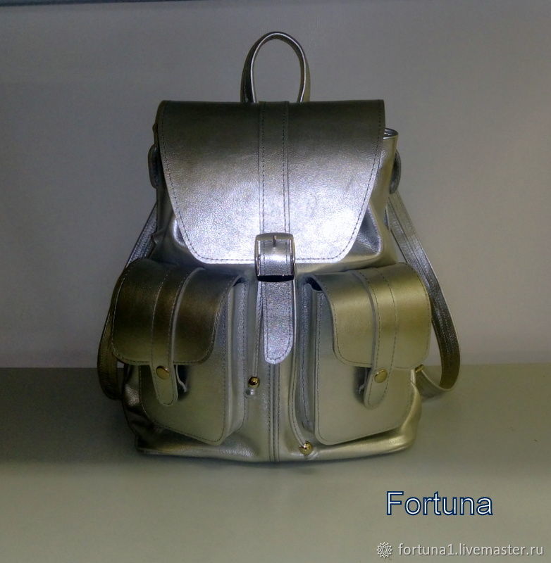 Рюкзак кожаный " Большой серебряный" в интернет-магазине Ярмарка ...