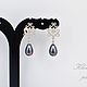 'Black pearls ' classic earrings, Earrings, Bratsk,  Фото №1