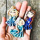 Brooches dolls ' Cold heart. Elsa Anna blue for children'. Brooches. greenfox-23. Online shopping on My Livemaster.  Фото №2