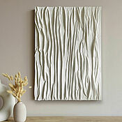 Картины и панно handmade. Livemaster - original item White painting abstraction. Panels of fabric on the wall. Handmade.