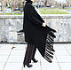 Большое Счастье Ната Онипченко ЯрмаркаМастеров Купить женский кардиган с бахромой черный