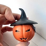 Для дома и интерьера handmade. Livemaster - original item Mini pumpkin box in a cap (ring box, Halloween). Handmade.