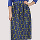Order Chiffon skirt with elastic print blue yellow MIDI. Yana Levashova Fashion. Livemaster. . Skirts Фото №3