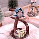 Ëлочная игрушка змея из ваты. Игрушки. Игрушки на ладошке. Ярмарка Мастеров.  Фото №4