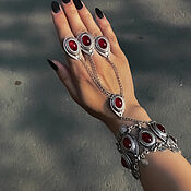 Украшения handmade. Livemaster - original item Slave ring bracelet with Red siola. Handmade.
