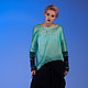 Blue Turquoise Blouse Oversize Loose Blouse. Pullover Sweaters. mongolia. My Livemaster. Фото №5