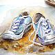 Watercolor Old friends (sneakers turquoise sand), Pictures, Yuzhno-Uralsk,  Фото №1