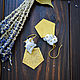 Pendientes Boho lila de latón con zafiro (ágata azul). Earrings. Strangell Jewelry. Ярмарка Мастеров.  Фото №5
