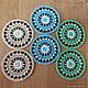 Coasters, glasses 'Magical circles'. Stand for bottles and glasses. Nadezhda Solly crochet. Online shopping on My Livemaster.  Фото №2