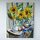 Oil painting. Sunflowers. rustic still life. Pictures. SVETINLOOK (svetinlook). Online shopping on My Livemaster.  Фото №2