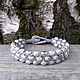 'Foil balls'. Bracelet made of woven glass beads, Braided bracelet, Moscow,  Фото №1