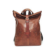 Сумки и аксессуары handmade. Livemaster - original item Backpacks: Bag-backpack leather women`s brown Pia. Handmade.