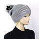 Order Luxury women's hat made of Finnish mink fur on knitwear DF-93. Mishan (mishan). Livemaster. . Caps Фото №3