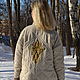 Теплое льняное пальто с эксклюзивной росписью.Натуральное серое, Пальто, Москва,  Фото №1
