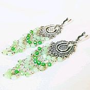 Украшения handmade. Livemaster - original item Onyx Earrings/ Long Earrings/ Oriental Earrings/ Green Earrings. Handmade.