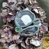 Украшения handmade. Livemaster - original item Copper pendant agate, uvarovite, moss agate No. 2. Handmade.