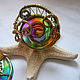 Order Ring made of brass with stained glass insert 'Rainbow'. IVA rainbow art. Livemaster. . Rings Фото №3