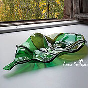 Посуда handmade. Livemaster - original item Dish Autumn leaf, glass, fusing. Handmade.