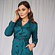 Turquoise Cotton Trench Dress, Raincoat Midi Dress for Office Blue Turquoise. Dresses. mozaika-rus. Online shopping on My Livemaster.  Фото №2