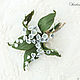 Brooch-boutonniere of lilies of the skin. Decoration leather. Brooches. lanssveta. Online shopping on My Livemaster.  Фото №2