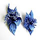 Elegant brooch flower made of leather blue sky blue with stamens. Brooches. De-Si-Re. Online shopping on My Livemaster.  Фото №2