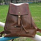 Backpack leather brown, light, Backpacks, Balakovo,  Фото №1