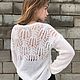 Order Mohair sweater, women's knitted openwork pullover white. Lace Shawl by Olga. Livemaster. . Sweaters Фото №3
