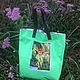  Зеленая сумка шоппер Фея с ивой, Пляжная сумка, Мытищи,  Фото №1