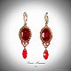 Red Earrings RED red Austrian crystals and gold. Earrings. Elena Potsepnya Jewelry. My Livemaster. Фото №4