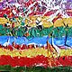 Картина "Журавли", абстракция ,масло., 40х60 см. Картины. Волшебный мир. Интернет-магазин Ярмарка Мастеров.  Фото №2