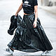 Черная юбка с длинными воланами, из полиэстра - SK0252PL. Юбки. EUG FASHION. Интернет-магазин Ярмарка Мастеров.  Фото №2