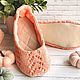 38,5 р. Вязаные тапочки-балетки " Кружева". Тапочки. Марина (Knitted Comfort). Ярмарка Мастеров.  Фото №4
