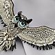 Брошь сова,  брошь из бисера птица. Брошь-булавка. Nachatova Jewelry. Интернет-магазин Ярмарка Мастеров.  Фото №2