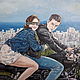 Moto Art Original Painting Love Couple Romantic Motorcycle Сity, Pictures, Murmansk,  Фото №1