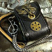 Субкультуры handmade. Livemaster - original item Steampunk cowhide handbag 