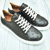 Обувь ручной работы handmade. Livemaster - original item Sneakers made of genuine leather with laser drawing.. Handmade.