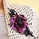 Rose leather Marsala and purple flower Brooch. Brooches. flowersstyle (flowersstyle). My Livemaster. Фото №4