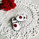 Shoes for Blythe (color - white, red rose) Leather