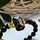 Baltic amber bracelet, cherry color, green amber insert, Bead bracelet, Kaliningrad,  Фото №1