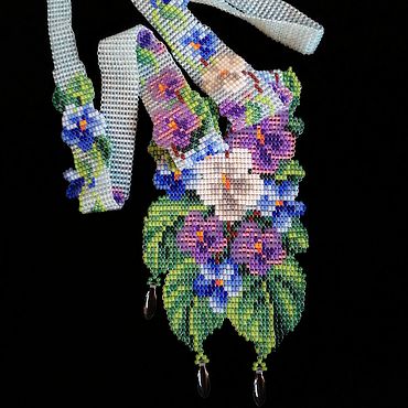 Схемы плетения бисером - цветок фиалки своими руками, схема для плетения