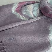 Аксессуары handmade. Livemaster - original item The scarf is felted.Double-sided wool grey scarf Stole with tassels. Handmade.