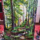 Заказать Картина маслом, ручей в лесу, пейзаж, лес, сосны. Татьяна. Ярмарка Мастеров. . Картины Фото №3