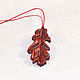 Pendant-Amulet made of wood ' Oak leaf '(Paduk). Pendant. OakForest Wooden Jewelry. Online shopping on My Livemaster.  Фото №2