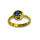 Золотое кольцо "Танзанит" из жёлтого золота 585, женское, Кольца, Москва,  Фото №1
