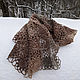 Шарф женский вязаный чистошерстяной оттенка "какао". Шарфы. IRINA GRUDKINA Handmade Knitwear. Ярмарка Мастеров.  Фото №6