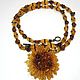  ' Amber flower'. Necklace made of amber and beads. Pendant. IrinaSkripkaMBeads. My Livemaster. Фото №4