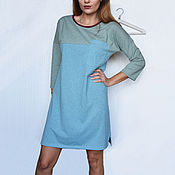 Одежда handmade. Livemaster - original item Dress two-tone loose with pocket. Handmade.
